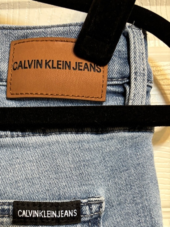Calvin Klein Jeans Denim - Calvin Klein Jeans Light Blue High-Rise Denim with Tan Patch and Black Tab